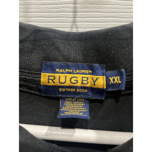 Ralph Lauren Rugby Big Kicker Short Sleeve Black Polo Shirt  #11 Size XXL VTG - Picture 3 of 7